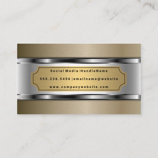 Goud en zilver Metallic achtergrond Visitekaartje (Achterkant)