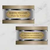 Goud en zilver Metallic achtergrond Visitekaartje (Voorkant / Achterkant)