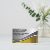 Goud en Zilver Metallic Brushed Shine Visitekaartje (Staand voorkant)