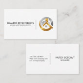 Goud en Zilver Onroerend Goed Huis Logo Visitekaartje (Voorkant / Achterkant)