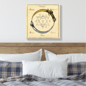Goud en zilver Ouroboros-symbool Canvas Afdruk (Insitu (Slaapkamer))