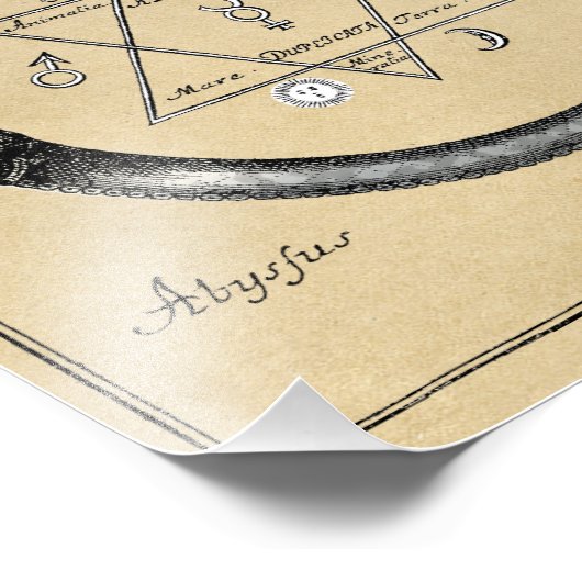 Goud en zilver Ouroboros-symbool Foto Afdruk (Hoek)