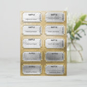 Goud en zilver Raffle Tickets Kaart (Staand voorkant)