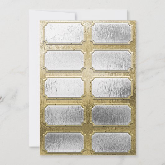 Goud en zilver Raffle Tickets Kaart (Achterkant)