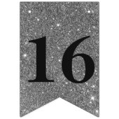 Goud en zilver Sparkle Sweet 16 Vlaggetjes (Eerste vlag)