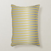 Goud en Zilver (Strepen) Accent Kussen (Voorkant(Verticaal))