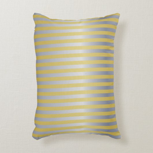 Goud en Zilver (Strepen) Accent Kussen (Voorkant(Verticaal))