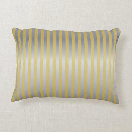 Goud en Zilver (Strepen) Accent Kussen (Achterkant)