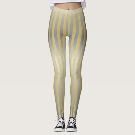 Goud en Zilver (Strepen) Leggings (Voorkant)