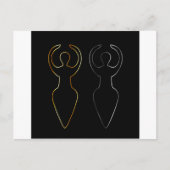 Goud en zilver symbool van de Wiccaanse godin Briefkaart (Voorkant)