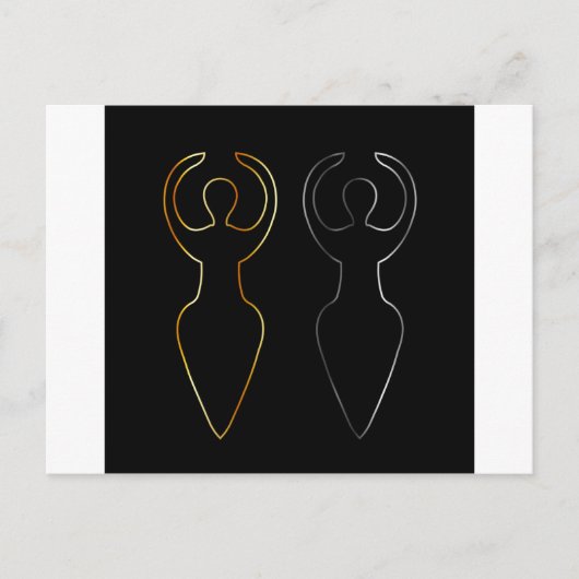 Goud en zilver symbool van de Wiccaanse godin Briefkaart (Voorkant)