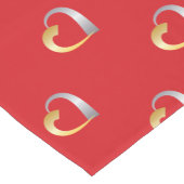 Goud en zilver Valentijn Heart Korte Tafelloper (Hoek)