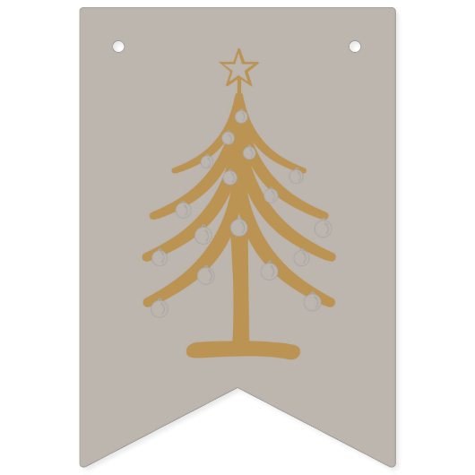 Goud en Zilver Vrolijk Kerstfeest Vlaggetjes (Eerste vlag)