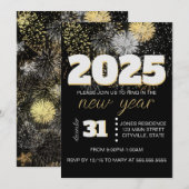 Goud en Zilver Vuurwerk Nieuwjaar Eva Party Kaart (Voorkant / Achterkant)