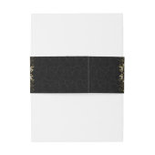 Goud en zilver zwenken op zwarte vraag uitnodigingen wikkel (Achterkant Voorbeeld)