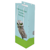 Goud en zilverboeiend hout wijn cadeautas (Voorkant Gekanteld)