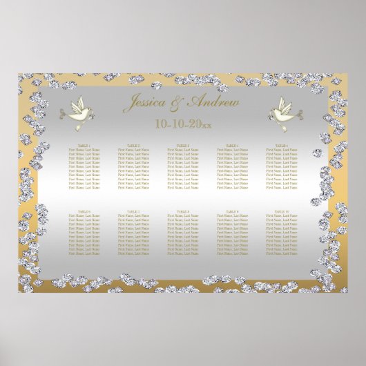 Goud- en zilverdiamanten- en dovenzetgrafiek poster (Voorkant)