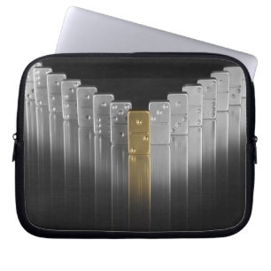Goud- en zilverdominosen laptop sleeve