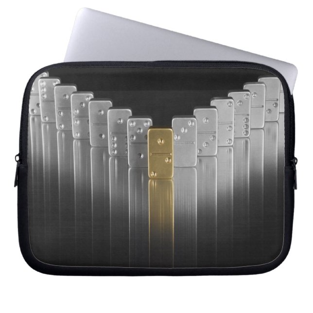Goud- en zilverdominosen laptop sleeve (Voorkant)