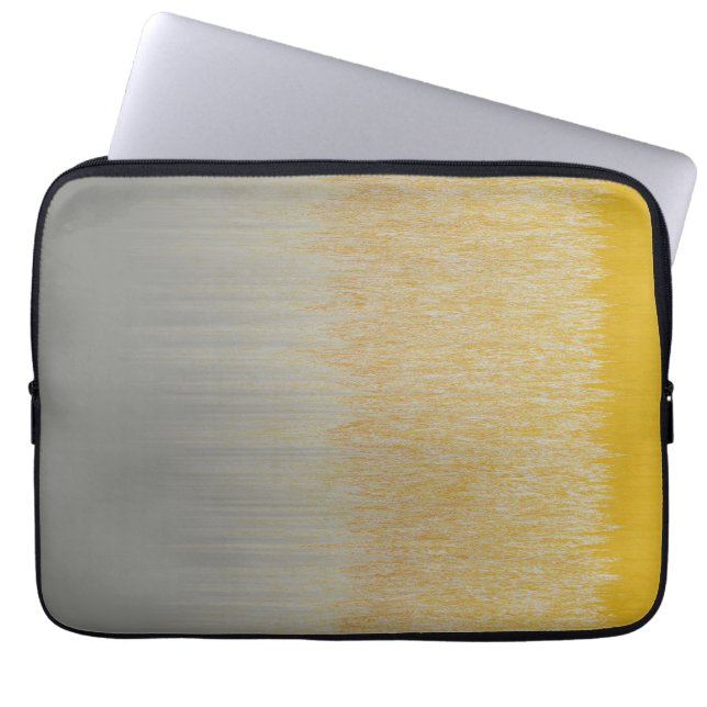 Goud en Zilveren Assemblage Laptop Sleeve (Voorkant)