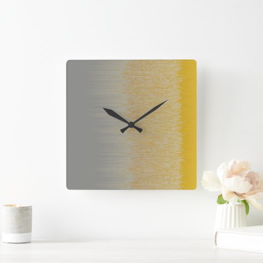 Goud en Zilveren Assemblage Vierkante Klok (Huis)