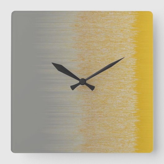 Goud en Zilveren Assemblage Vierkante Klok (Voorkant)