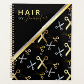 Goud en zilveren schaar Patroon Haarstylist Planner (Voorkant)