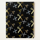 Goud en zilveren schaar Patroon Haarstylist Planner (Achterkant)