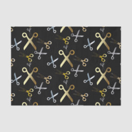 Goud en zilveren schaar Patroon Haarstylist Tissuepapier