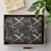 Goud en zilveren schaar Patroon Haarstylist Tissuepapier (Geschenk)