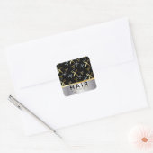 Goud en zilveren schaar Patroon Haarstylist Vierkante Sticker (Envelop)