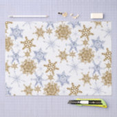 Goud en zilveren Snowflakes Helder Afbeelding Tissuepapier (Craft)