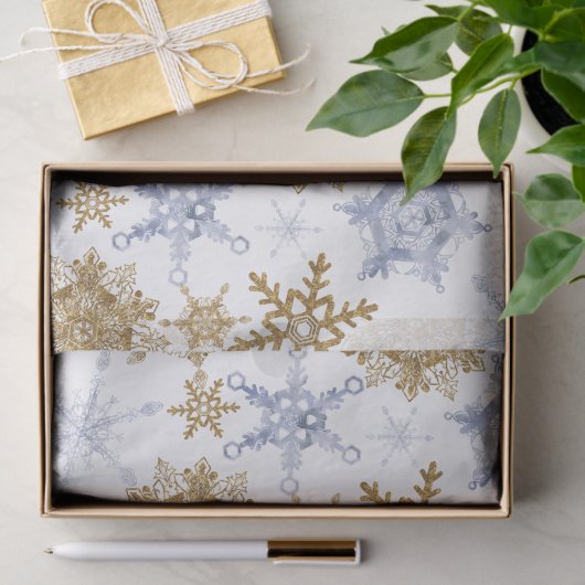Goud en zilveren Snowflakes Helder Afbeelding Tissuepapier (Geschenk)