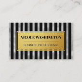 Goud en zilverfolie gestript | MODE Visitekaartje (Voorkant)