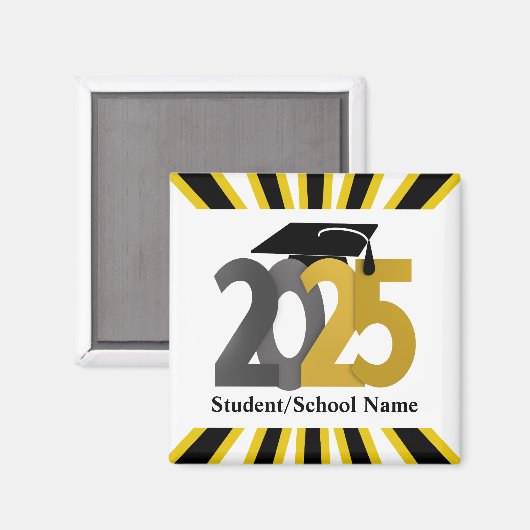 Goud- en zilverklasse van 2025 Afstuderen Magneet (Voorkant / Achterkant)