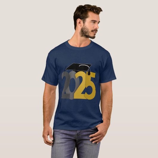 Goud- en zilverklasse van 2025 Afstuderen T-shirt (Voorkant volledig)