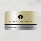 Goud en zilverkleurige metalen textuur visitekaartje (Voorkant)