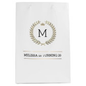 Goud en zilverlaureel lijst medium cadeauzakje (Voorkant)