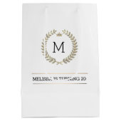 Goud en zilverlaureel lijst medium cadeauzakje (Achterkant)