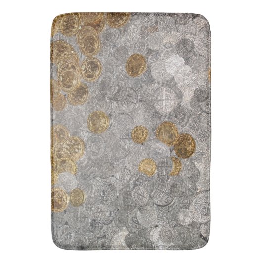 Goud en zilvermunten badmat (Voorkant Verticaal)