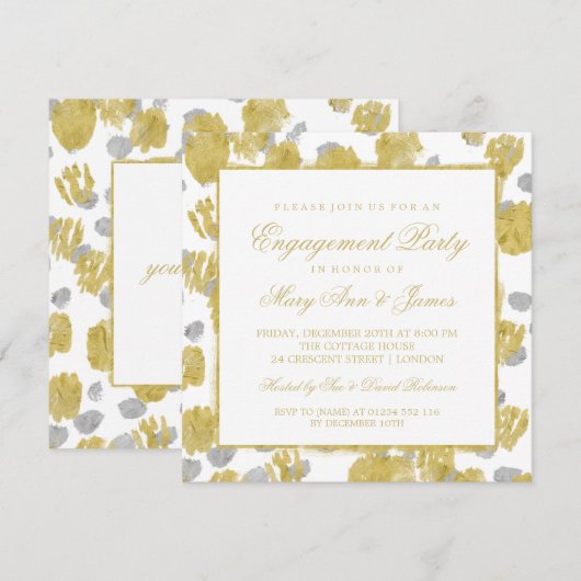 Goud- en zilverschilderlagen bij de service kaart (Voorkant / Achterkant)