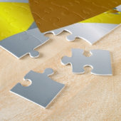 Goud en zilverspiraal met metalen optische illusie legpuzzel (Zijkant)