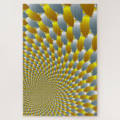 Goud en zilverspiraal met metalen optische illusie legpuzzel (Verticaal)