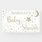 Goud en zilversterren Genderneutraal Baby shower Spandoek (Horizontaal)