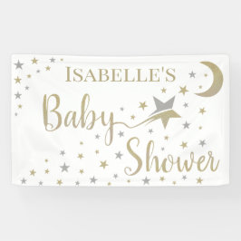 Goud en zilversterren Genderneutraal Baby shower Spandoek