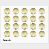 Goud- en zilverstrips ronde sticker (Vel)