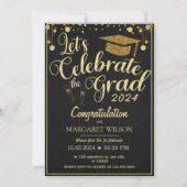 Goud en zwart 2024 Afstuderen Kaart (Voorkant)