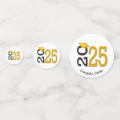 Goud en zwart 2025 Afstuderen Confetti (Voorkanten)