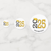 Goud en zwart 2025 Afstuderen Confetti (Achterkanten)