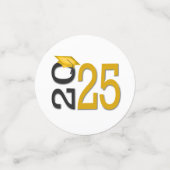 Goud en zwart 2025 Afstuderen Confetti (Kleine voorkant)